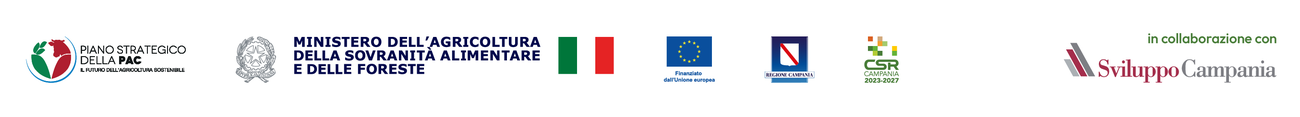 Piano Strategico della PAC, Ministero dell’Agricoltura della Sovranità Alimentare e delle Foreste, Unione europea, Regione Campania, CSR Campania 2023-2027, in collaborazione con Sviluppo Campania